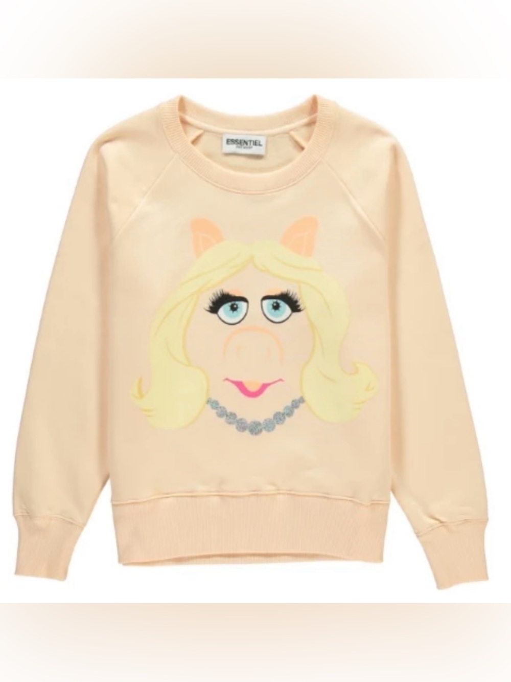 Essentiel Antwerp x Disney Miss Piggy Sweatshirt Small Peach Cotton Muppets